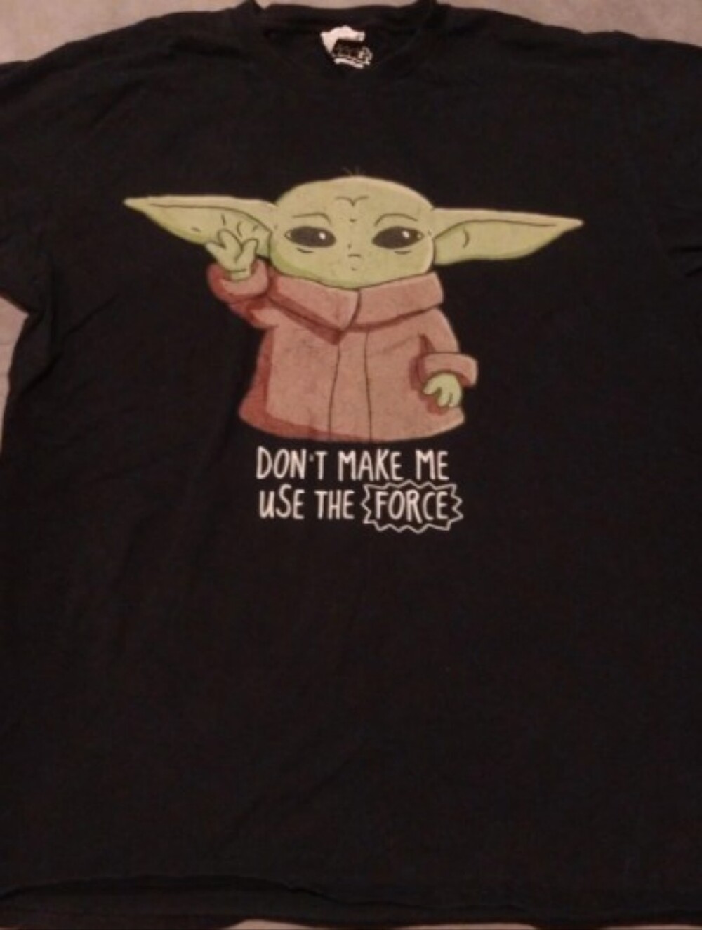 Star Wars Baby Yoda "Don't Make Me Use The Force" Shirt - L